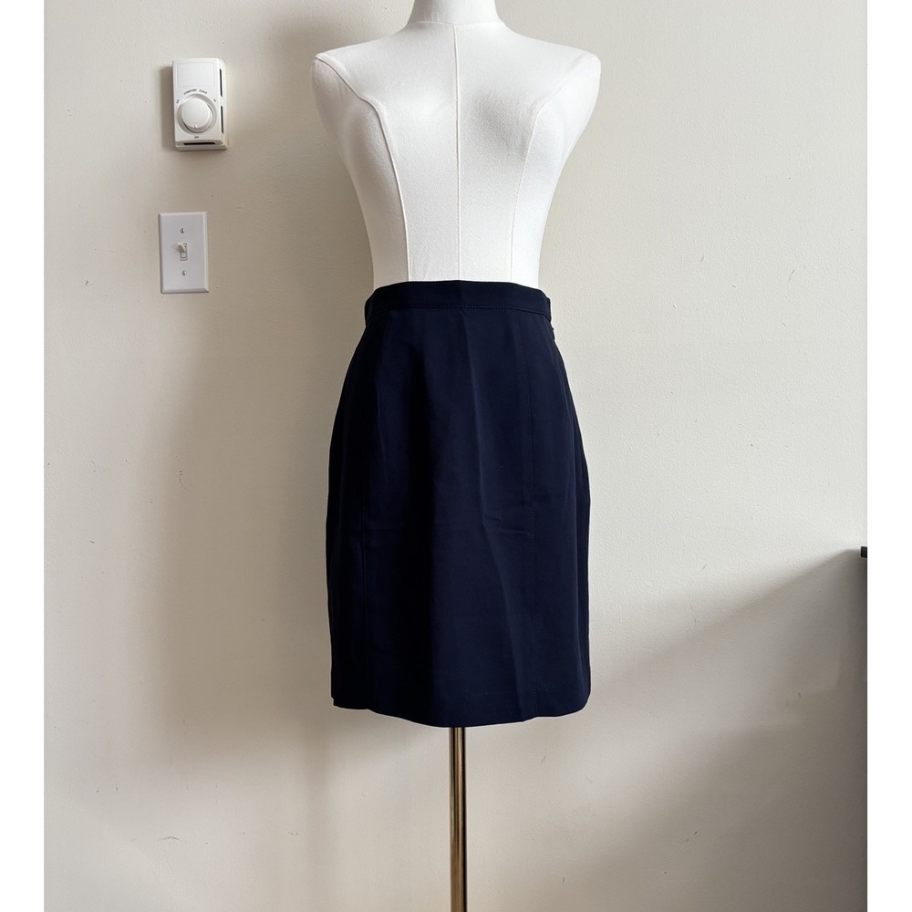 NWT Vintage Cache Y2K Pencil Skirt Medium Navy Blue Office Interview Preppy‎